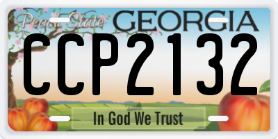 GA license plate CCP2132