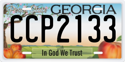 GA license plate CCP2133