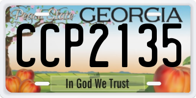 GA license plate CCP2135