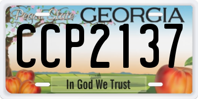 GA license plate CCP2137