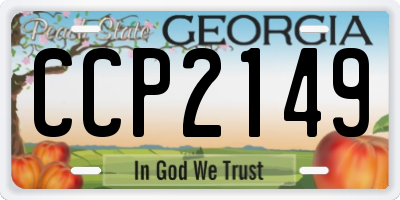 GA license plate CCP2149