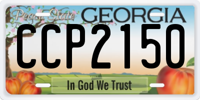 GA license plate CCP2150