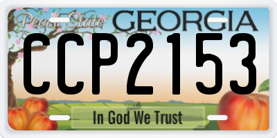 GA license plate CCP2153