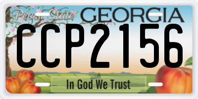 GA license plate CCP2156