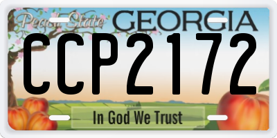 GA license plate CCP2172