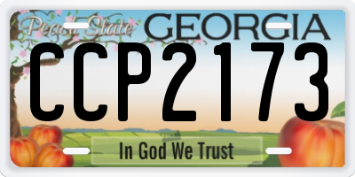 GA license plate CCP2173