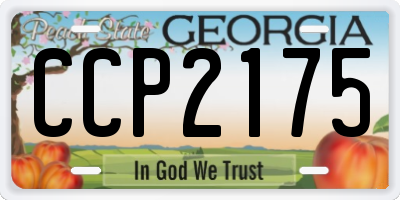 GA license plate CCP2175