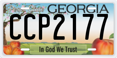 GA license plate CCP2177