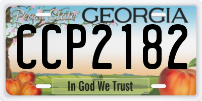GA license plate CCP2182