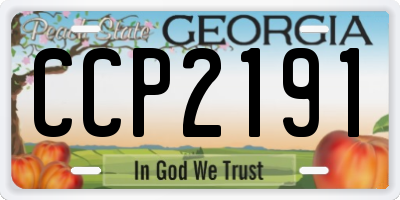 GA license plate CCP2191