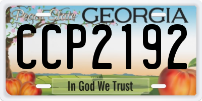 GA license plate CCP2192