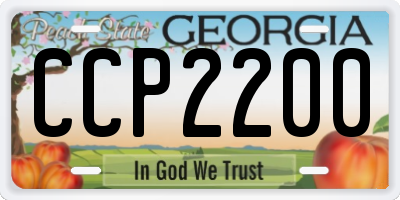 GA license plate CCP2200