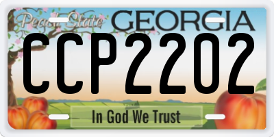 GA license plate CCP2202