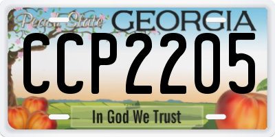 GA license plate CCP2205