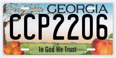 GA license plate CCP2206