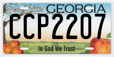 GA license plate CCP2207
