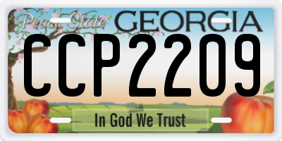GA license plate CCP2209
