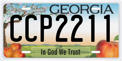 GA license plate CCP2211