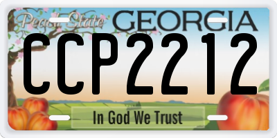 GA license plate CCP2212