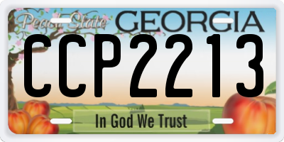 GA license plate CCP2213