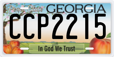 GA license plate CCP2215