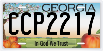 GA license plate CCP2217