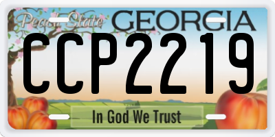 GA license plate CCP2219