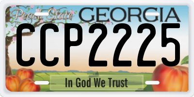 GA license plate CCP2225