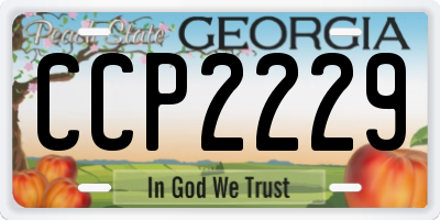GA license plate CCP2229