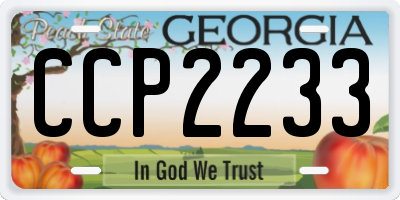 GA license plate CCP2233