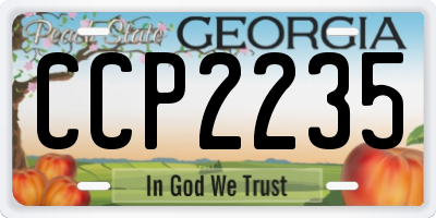GA license plate CCP2235