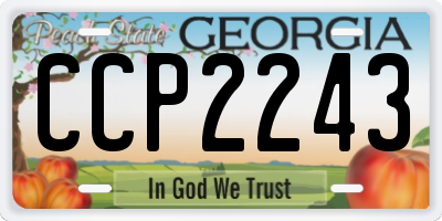 GA license plate CCP2243