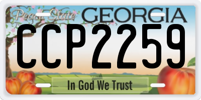 GA license plate CCP2259