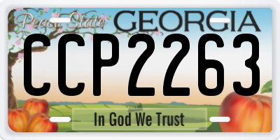 GA license plate CCP2263