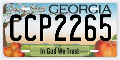 GA license plate CCP2265
