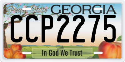 GA license plate CCP2275