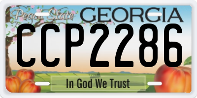 GA license plate CCP2286