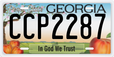 GA license plate CCP2287