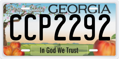 GA license plate CCP2292