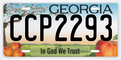 GA license plate CCP2293