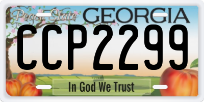 GA license plate CCP2299