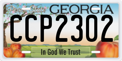GA license plate CCP2302