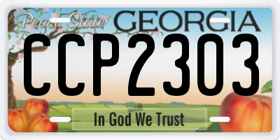 GA license plate CCP2303