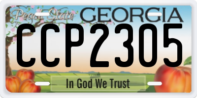 GA license plate CCP2305