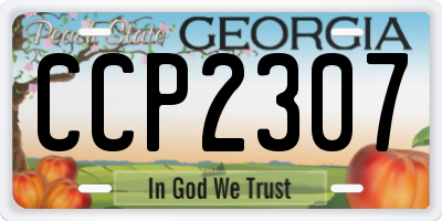 GA license plate CCP2307