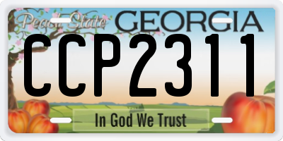 GA license plate CCP2311