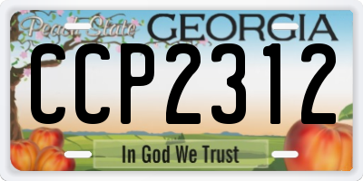 GA license plate CCP2312