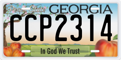 GA license plate CCP2314