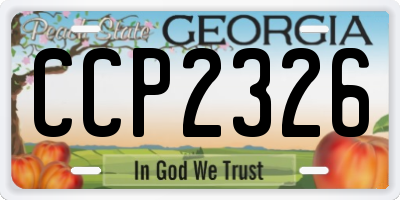 GA license plate CCP2326