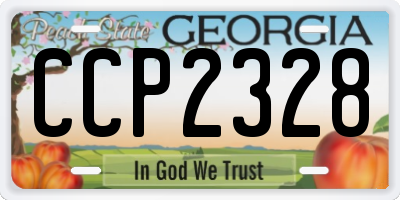 GA license plate CCP2328